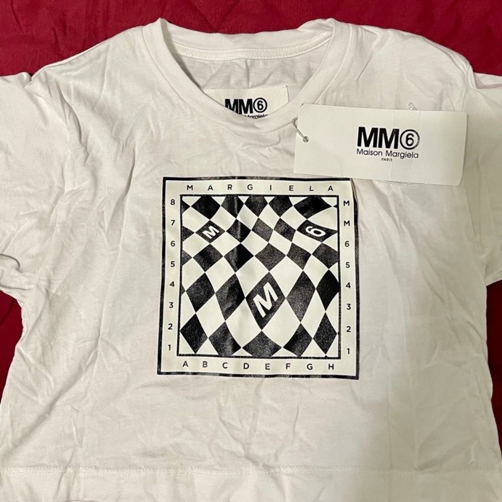 Maison Martin Margiela White and Black Graphic Tee
